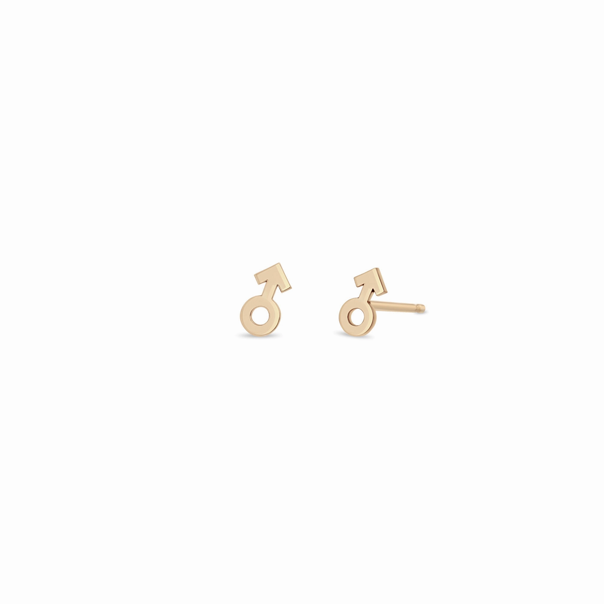 14k itty bitty male symbol stud