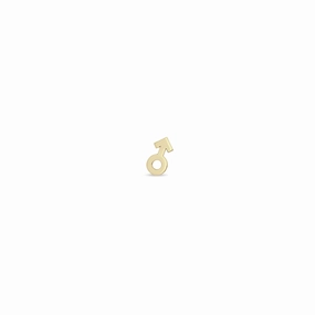 14k itty bitty male symbol stud