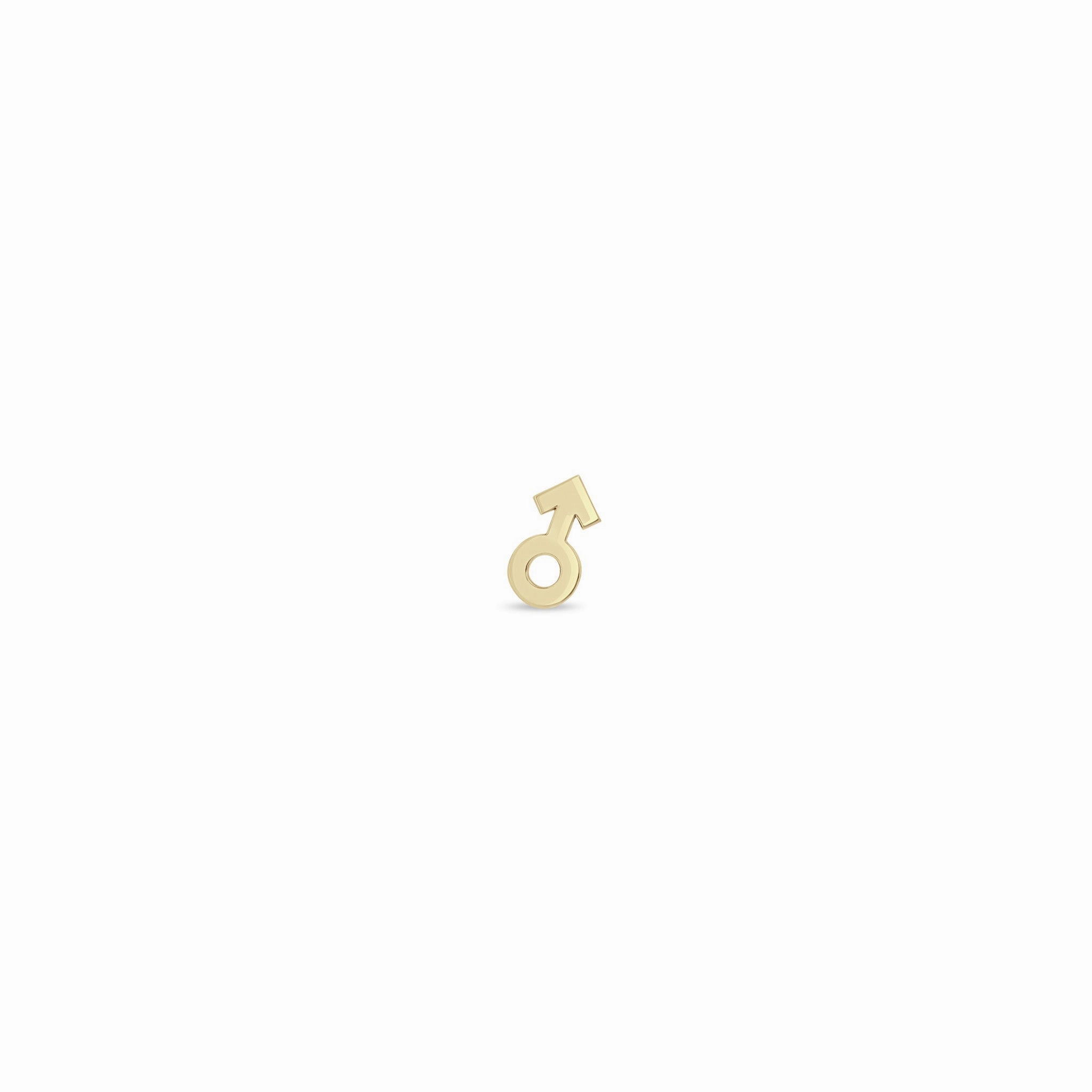 14k itty bitty male symbol stud
