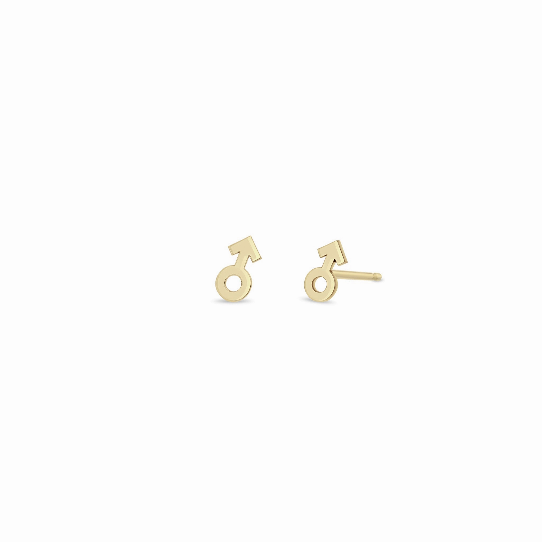 14k itty bitty male symbol stud