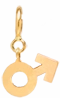 14k midi bitty male symbol charm pendant on spring ring