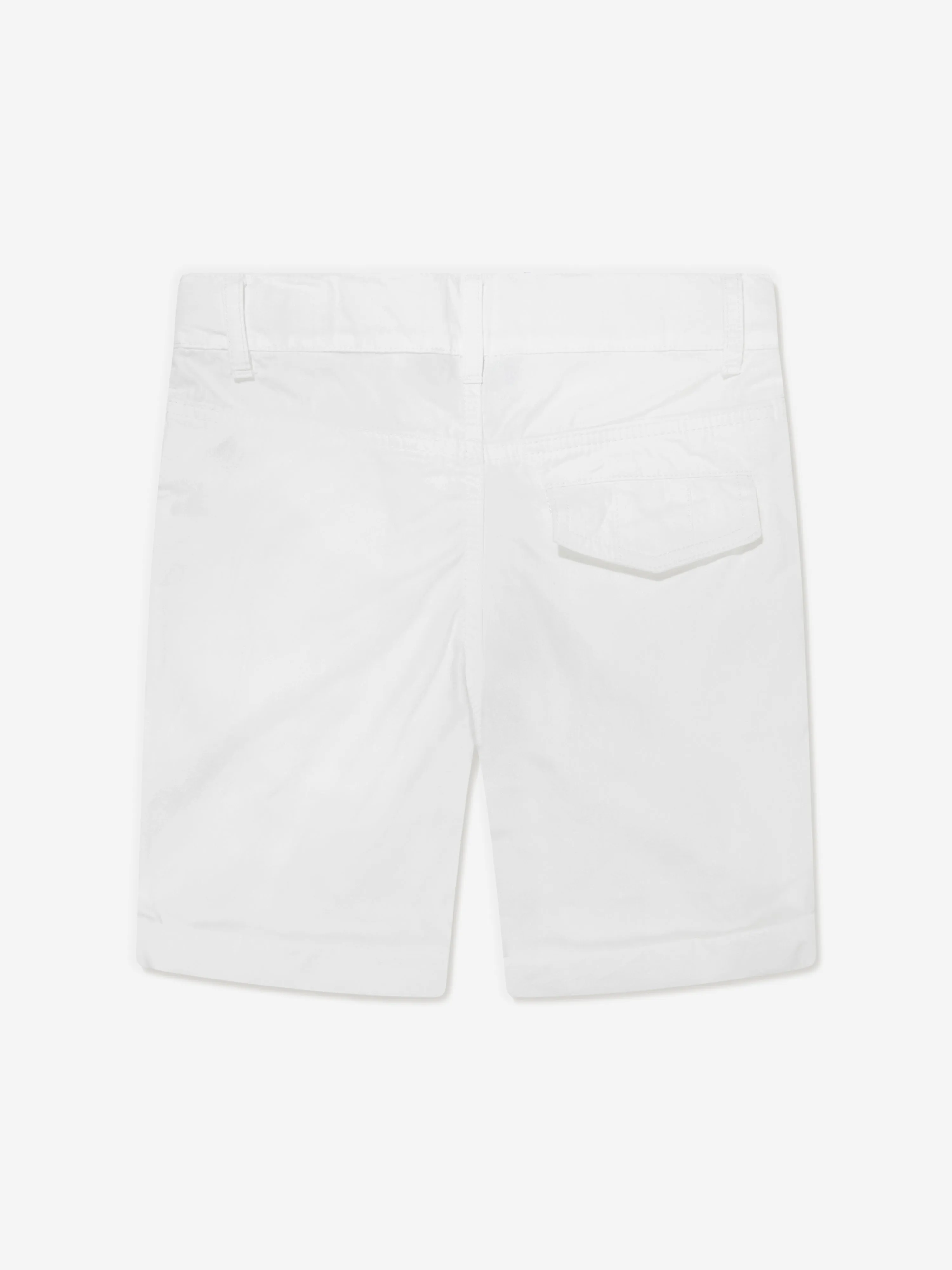 Aigner Boys Logo Abzeichen Popelin Shorts in Weiß