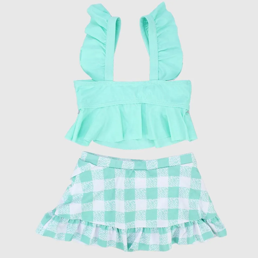 Aqua karierter Bikini