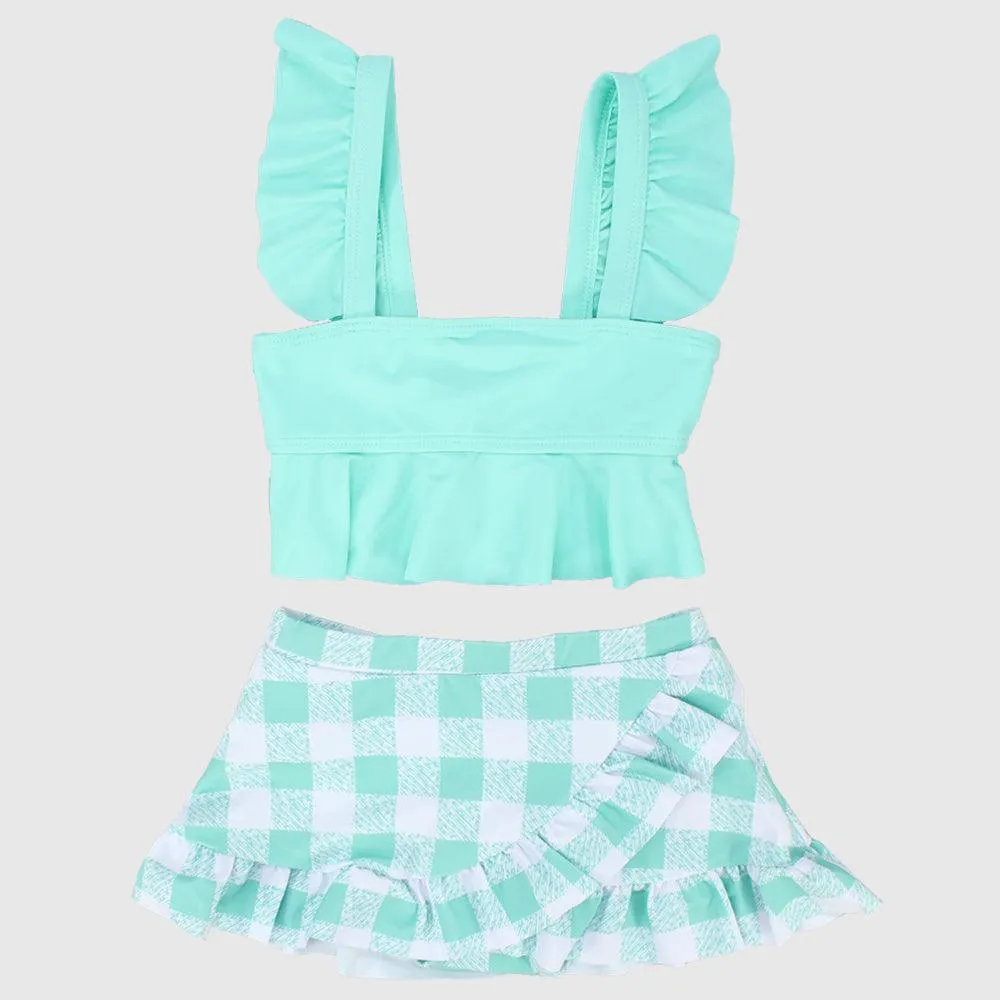 Aqua karierter Bikini
