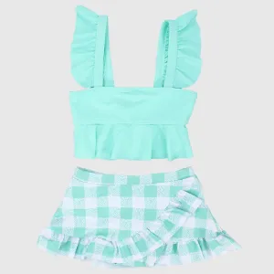 Aqua karierter Bikini