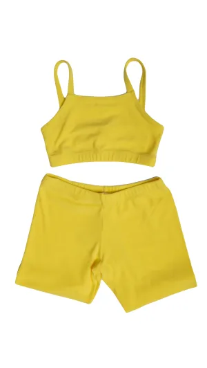 Artemide Terry Zitronen-Oberteil und Shorts-Set