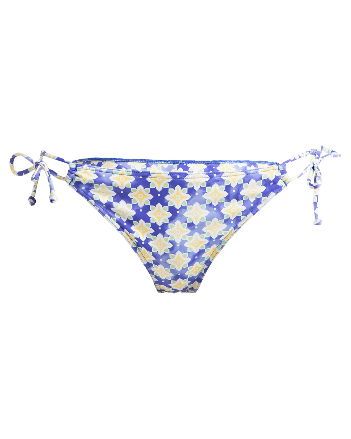 Artsy Fliesen-Band-Seiten Cheeky Bikini-Höschen in strahlendem Blau-Fliesen-Design