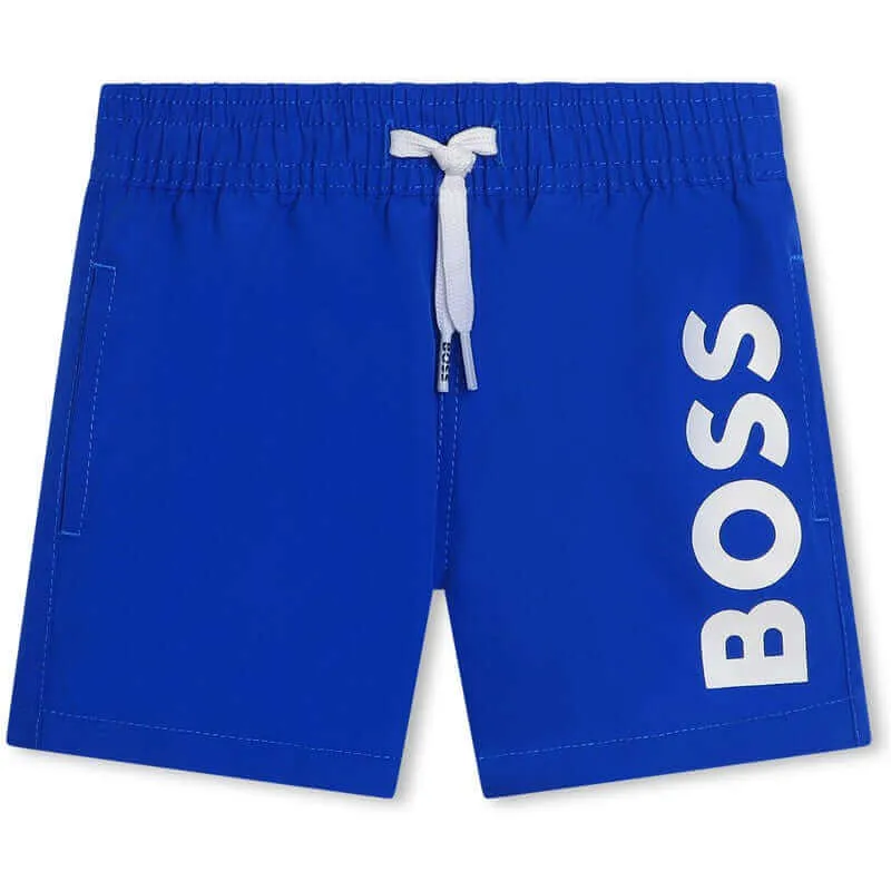 Badehorts für Jungen in Blau mit Logo