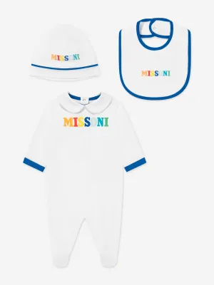 Baby Boys Logo Babygrow-Set in Weiß