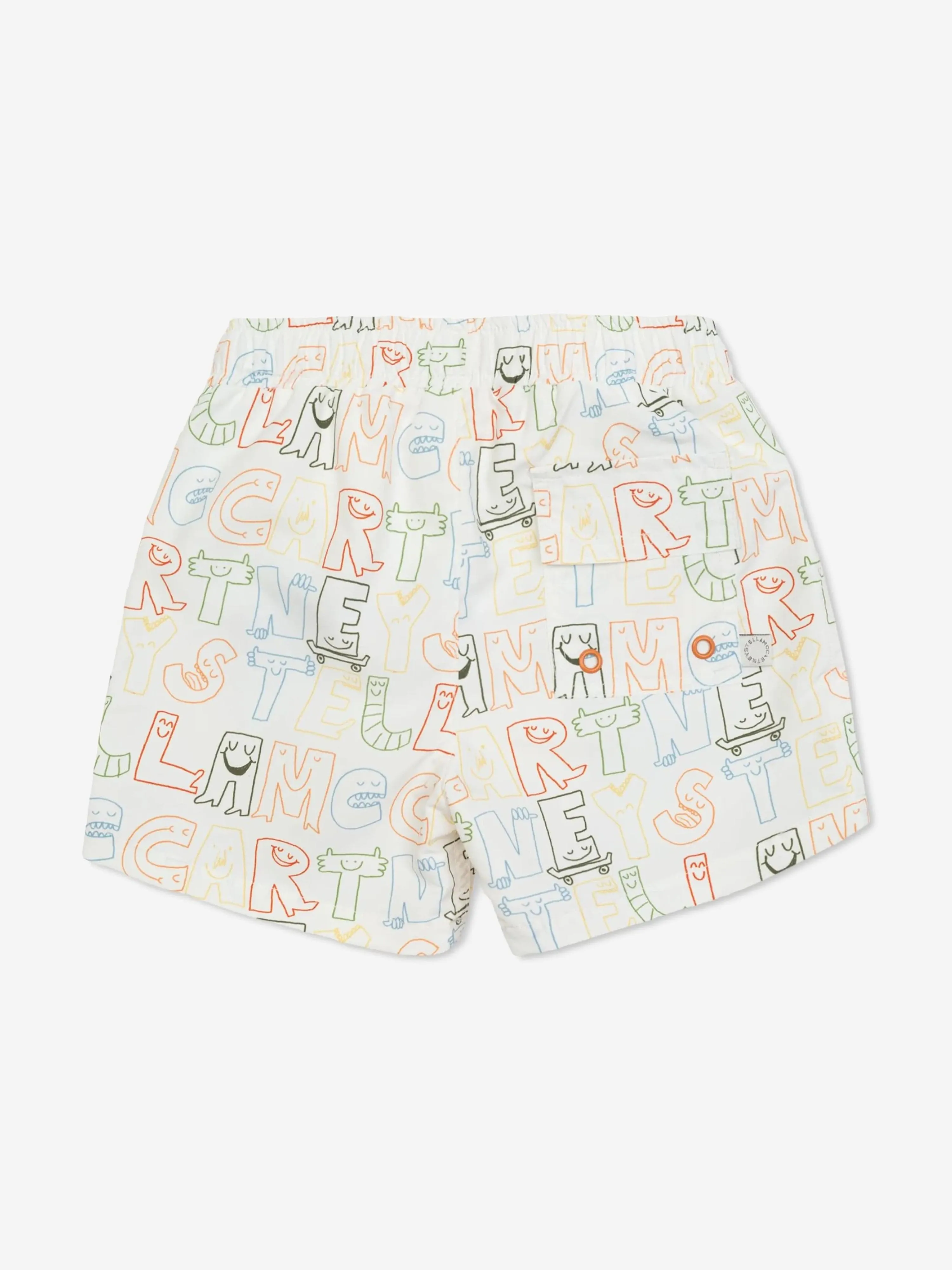 Logo-Badeshorts für Jungen in Elfenbein