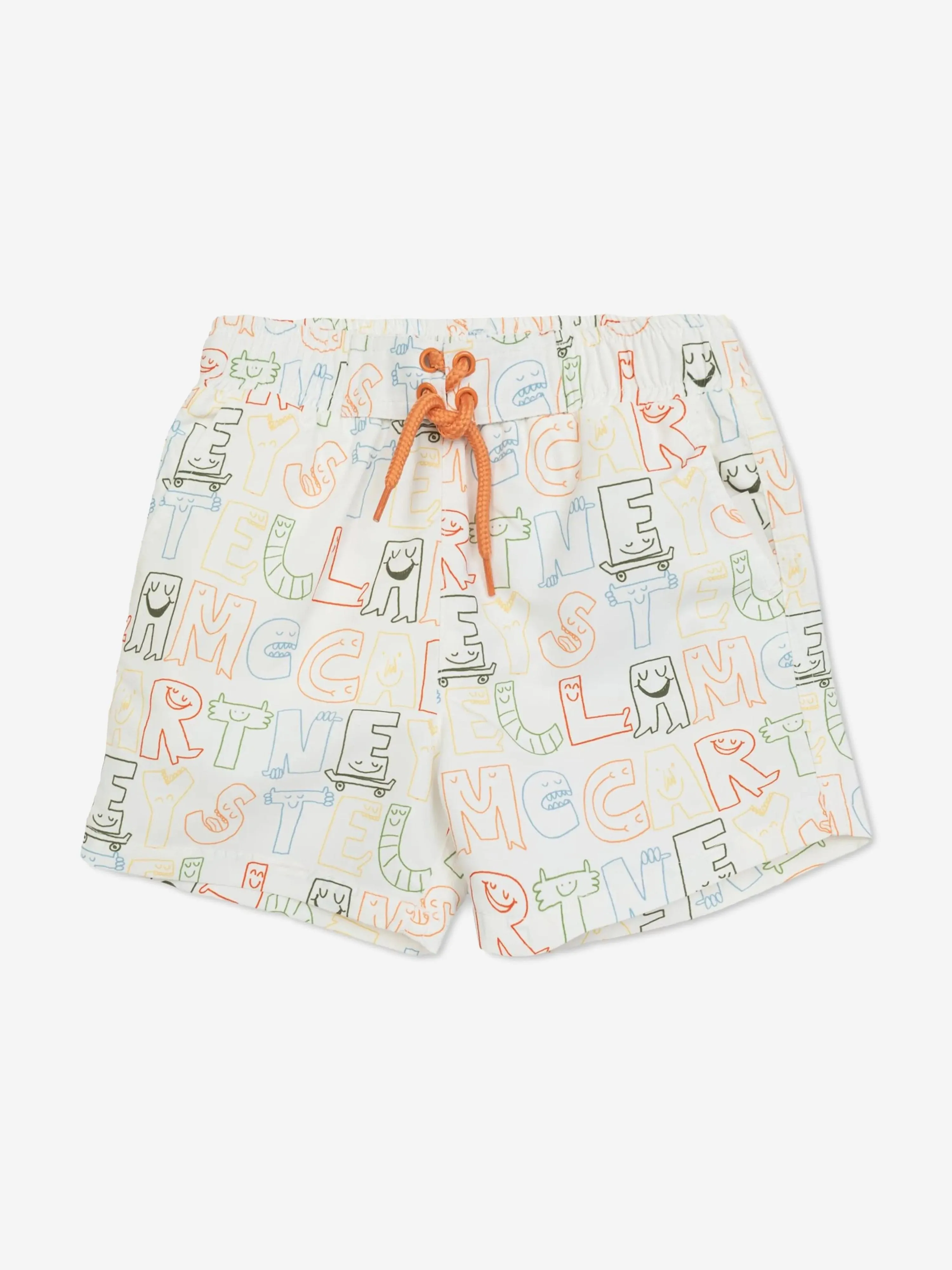 Logo-Badeshorts für Jungen in Elfenbein