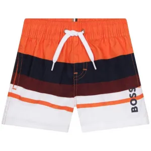 Baby Boys Orangefarbene Logo Badeshorts