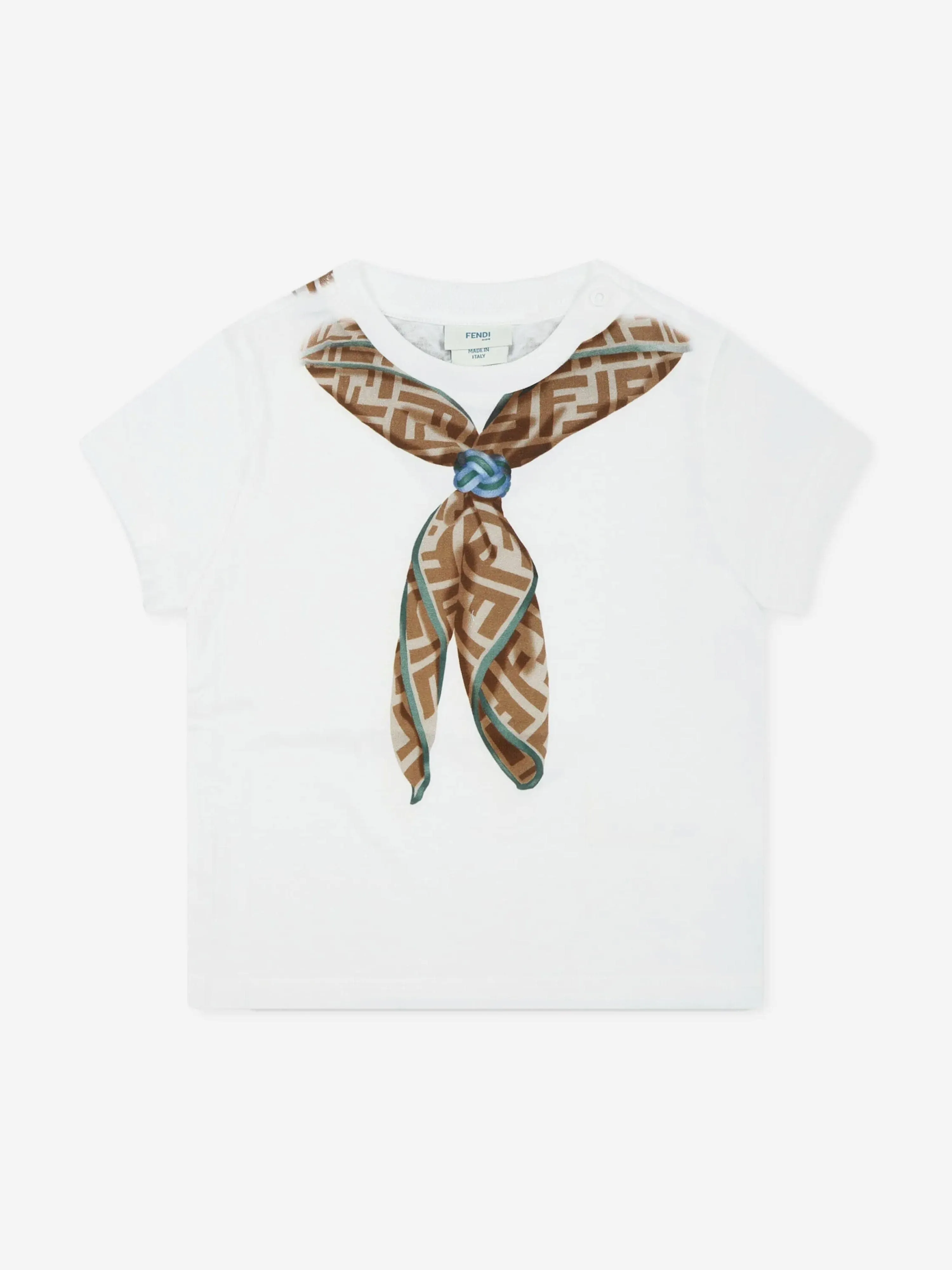 Baby Boys Schal-Druck T-Shirt in Weiß