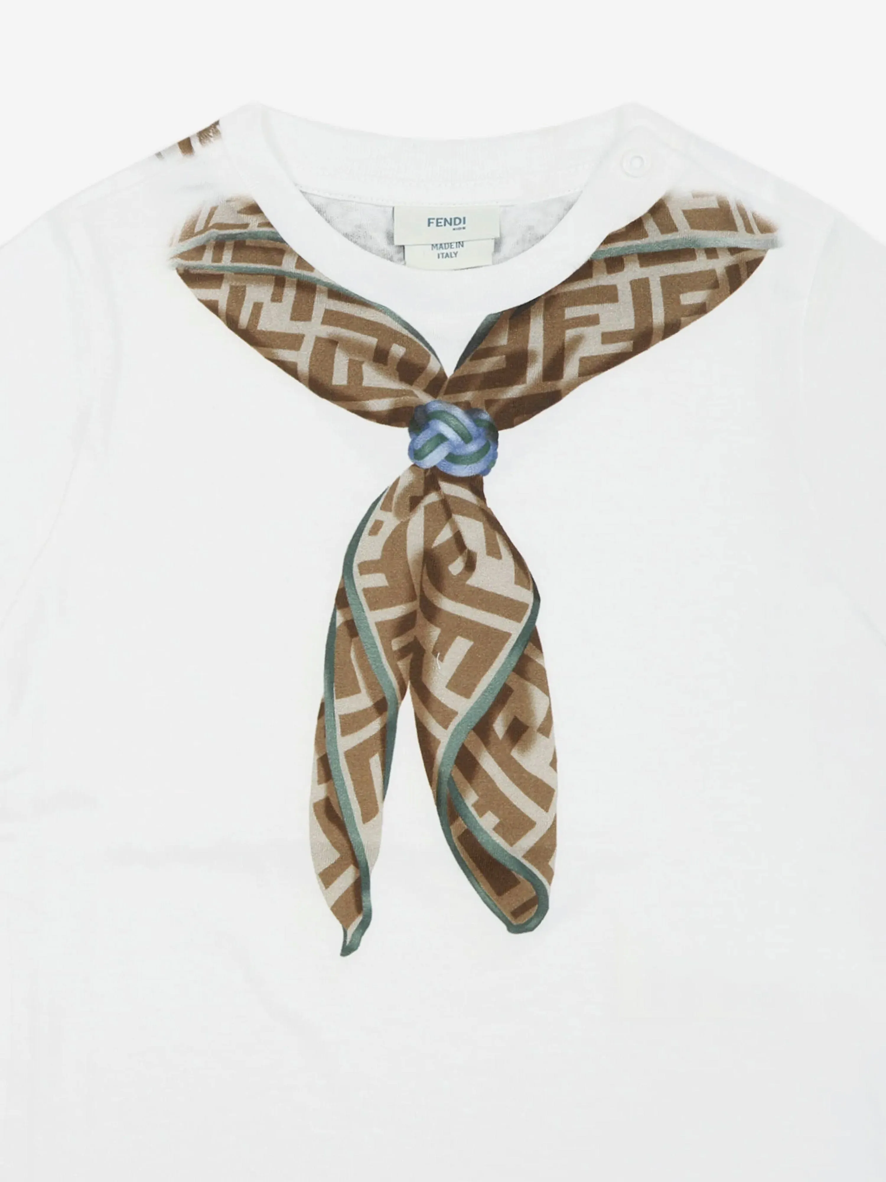 Baby Boys Schal-Druck T-Shirt in Weiß