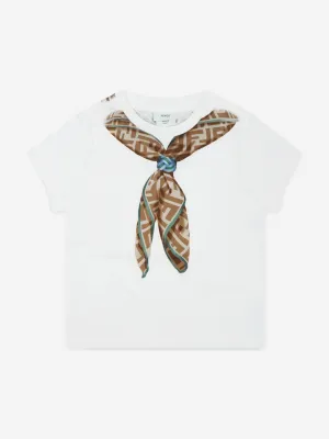 Baby Boys Schal-Druck T-Shirt in Weiß