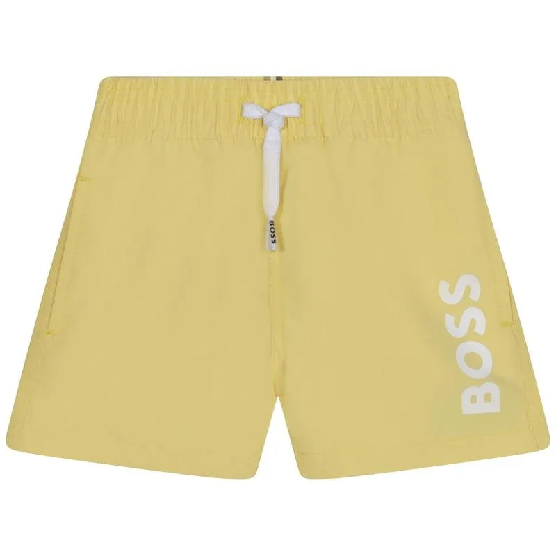 Gelbe Badeshorts mit Logo für Jungen