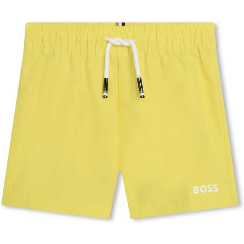 Gelbe Badeshorts mit Logo für Babyjungen