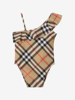 Baby Girls Check Mini Farn Badeanzug in Beige