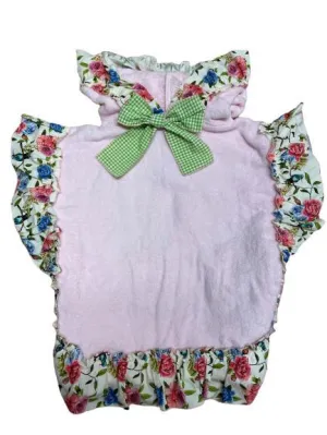 Rosa Blumen-Poncho mit Kapuze für Baby-Mädchen