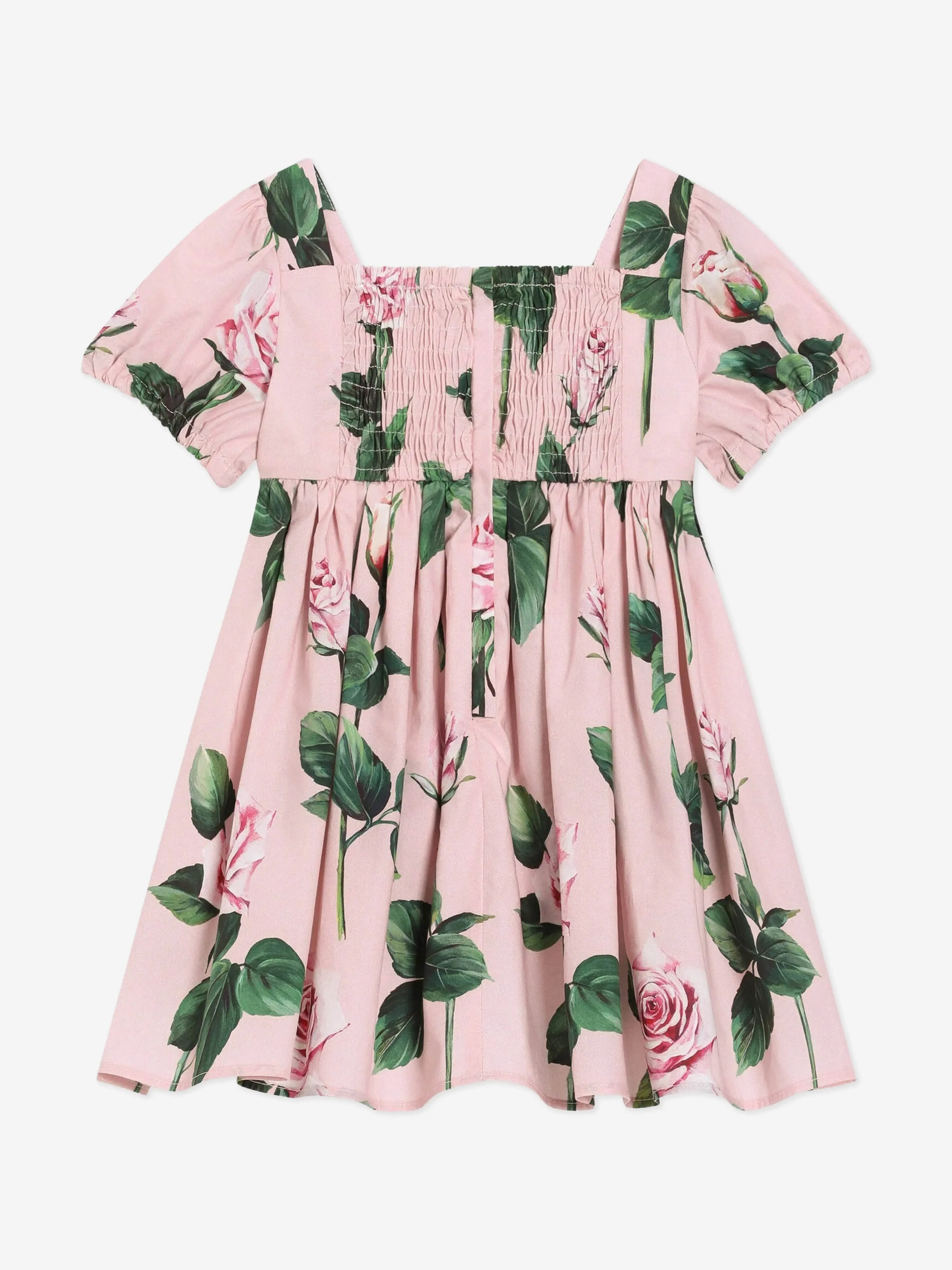 Rosa Kleid mit Rosenprint für Babygirls