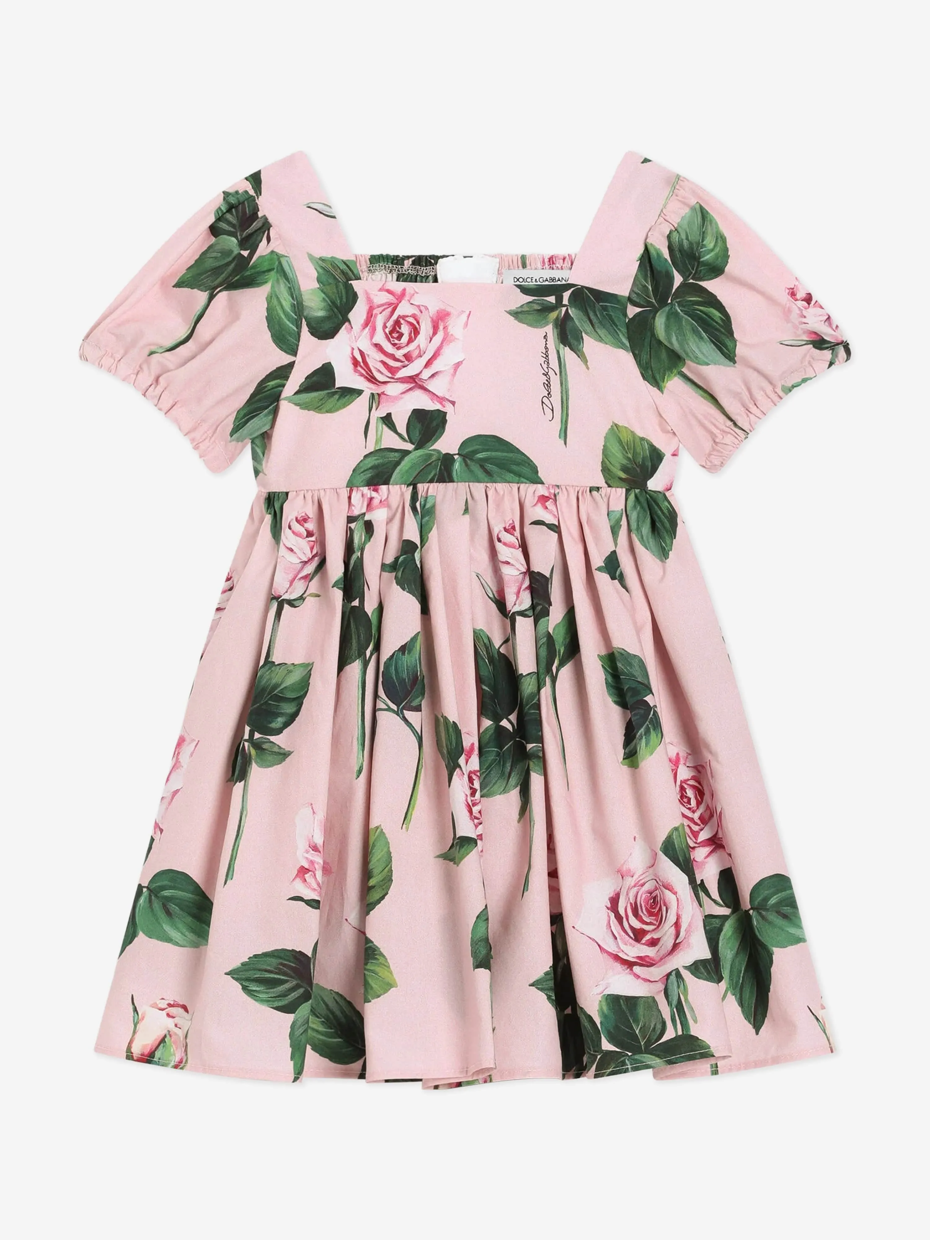 Rosa Kleid mit Rosenprint für Babygirls