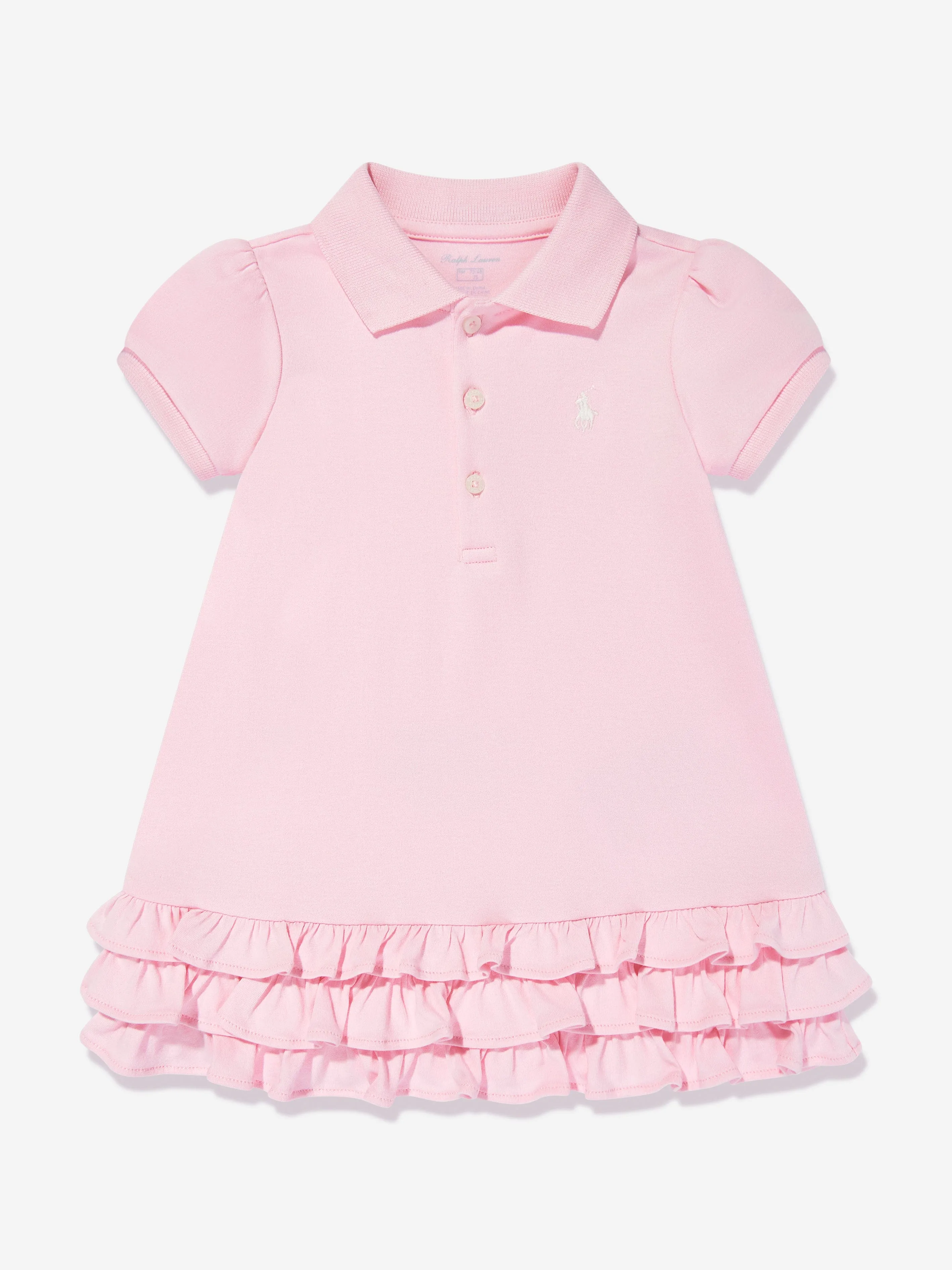 Rüschen-Polo-Kleid mit Bloomers in Rosa für Baby-Mädchen