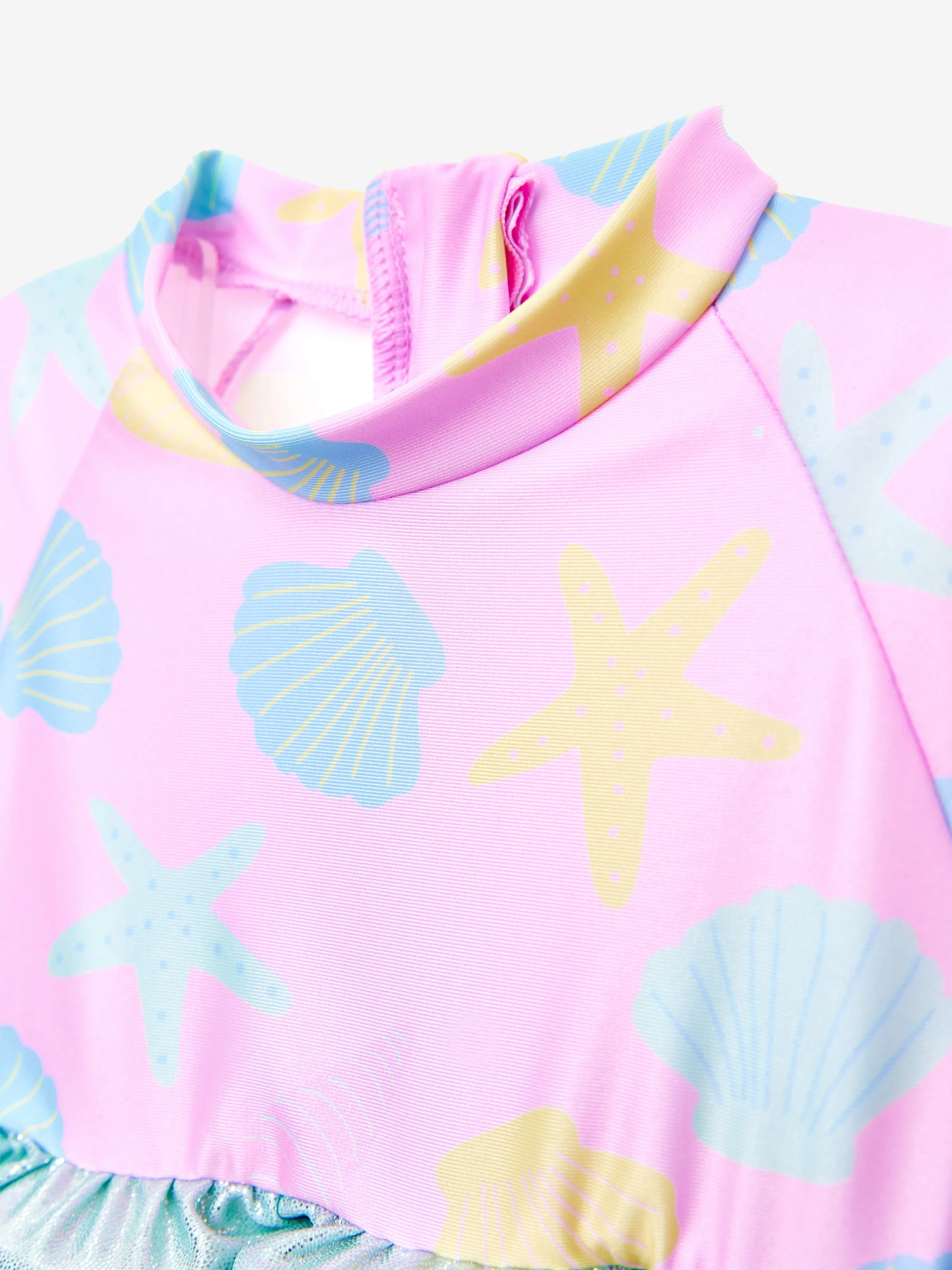 Baby-Mädchen Muschel-Schwimmanzug in Rosa (UPF50 )