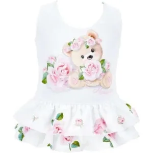 Weißes Bären Badeanzug für Baby Mädchen