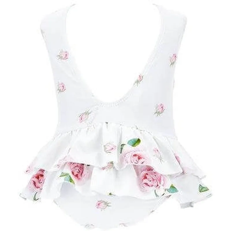 Weißes Bären Badeanzug für Baby Mädchen