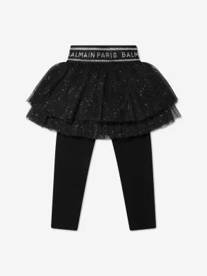 Balmain Mädchen Tutu Leggings in Schwarz