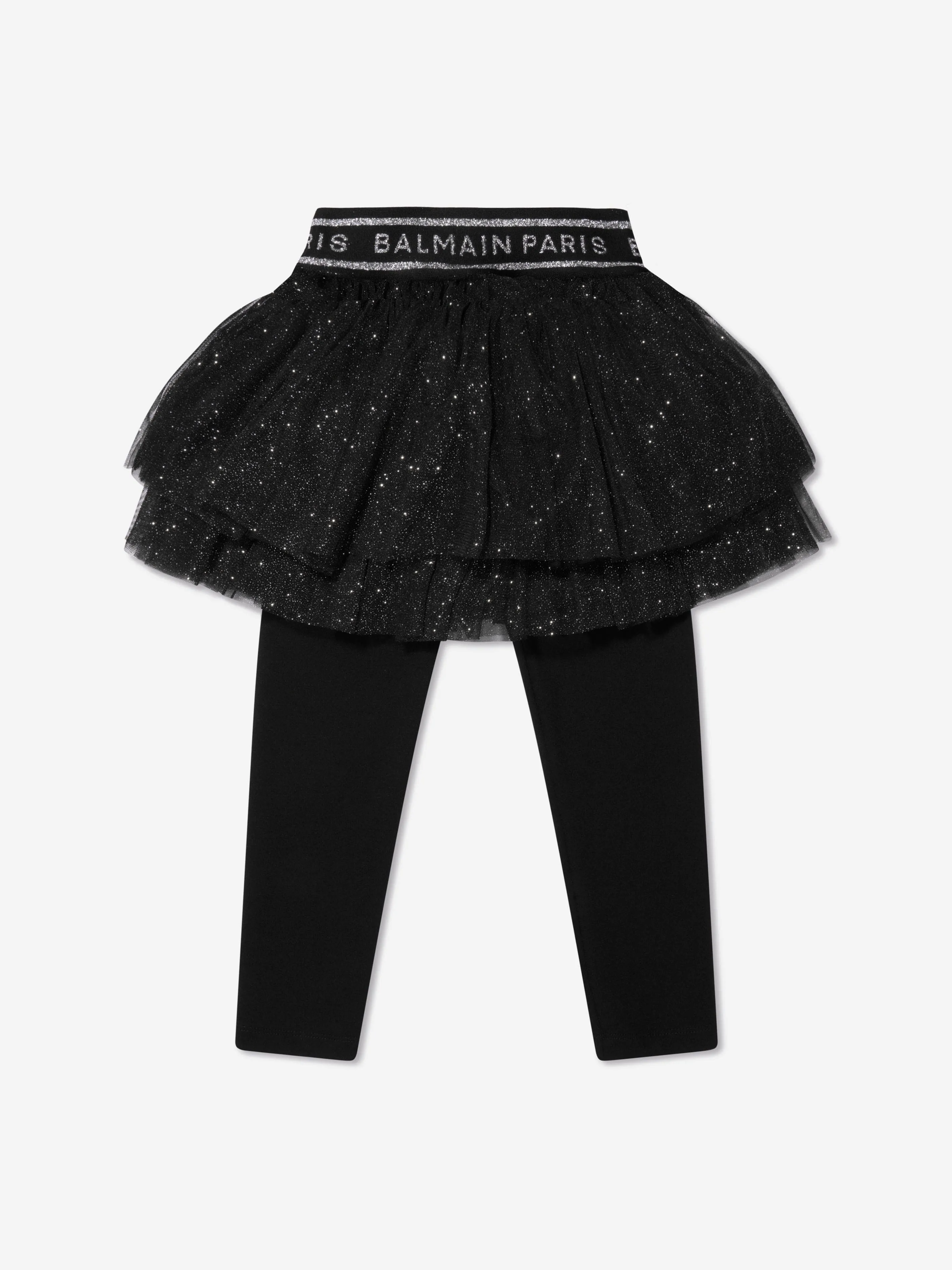 Balmain Mädchen Tutu Leggings in Schwarz