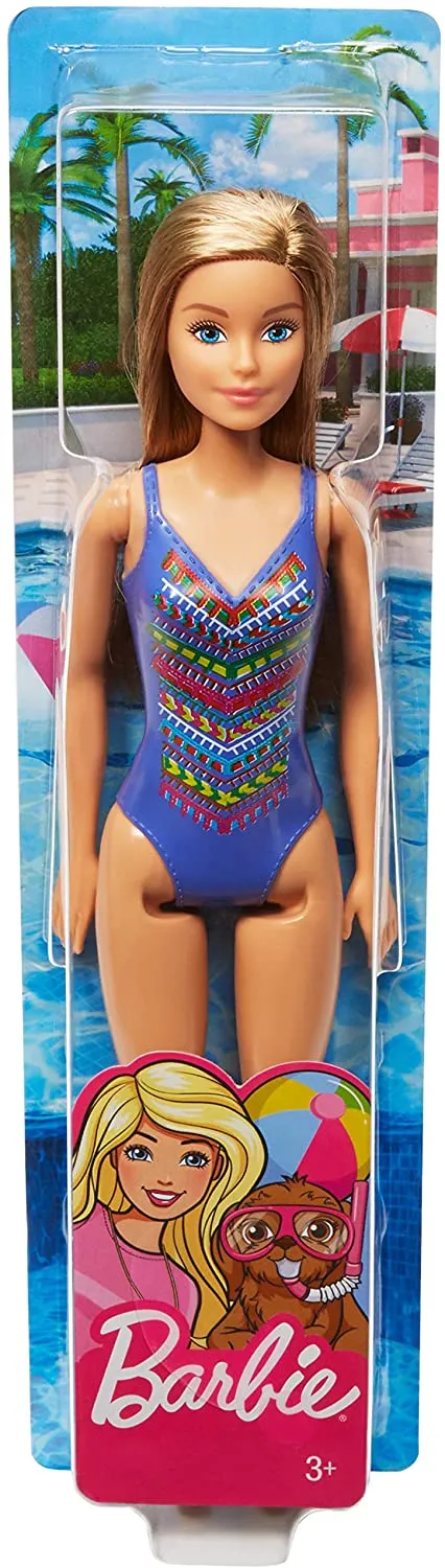 Barbie Puppe Barbie FJD97 Strandpuppe, Mehrfarbig