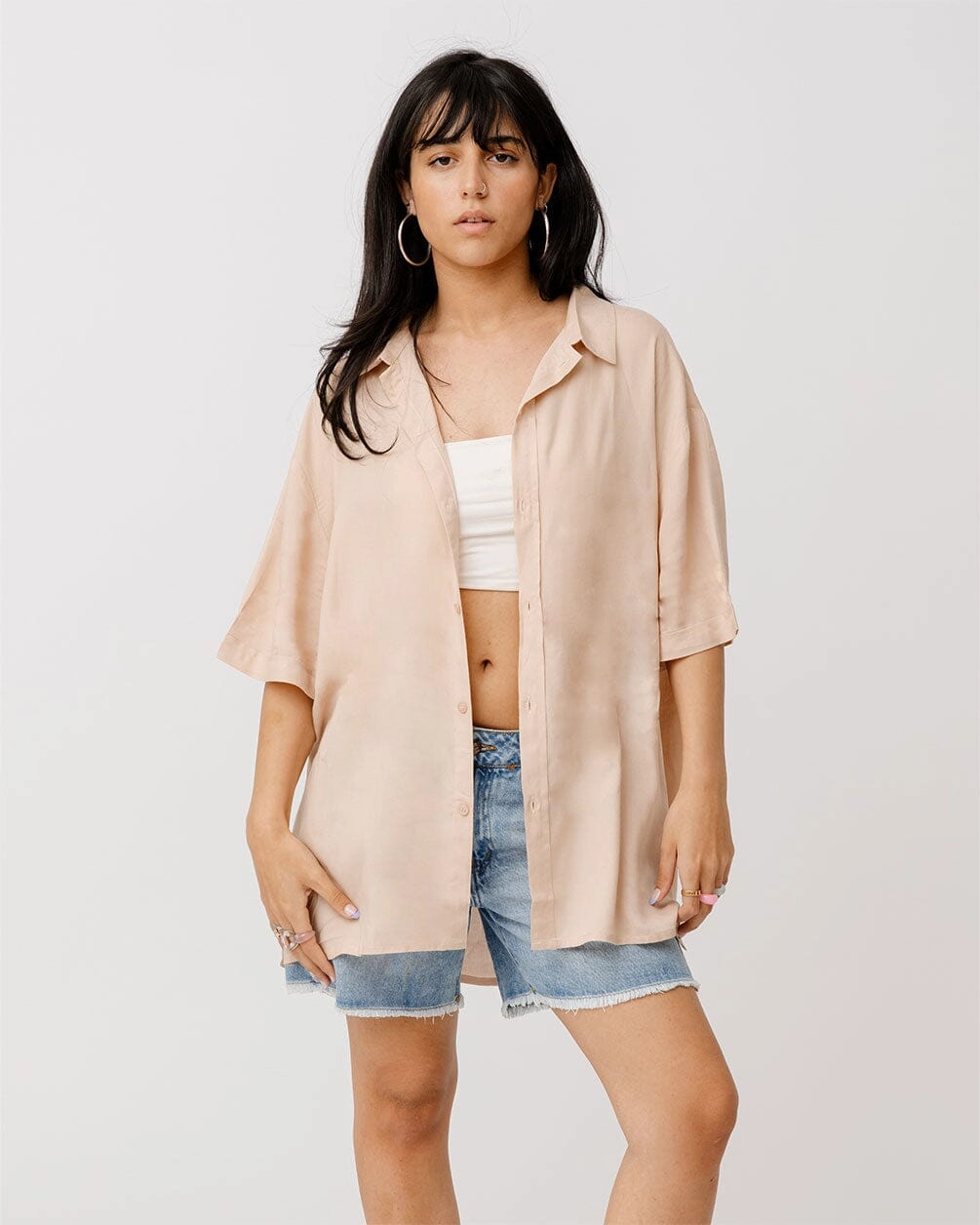 Beige Short Sleeve Shirt