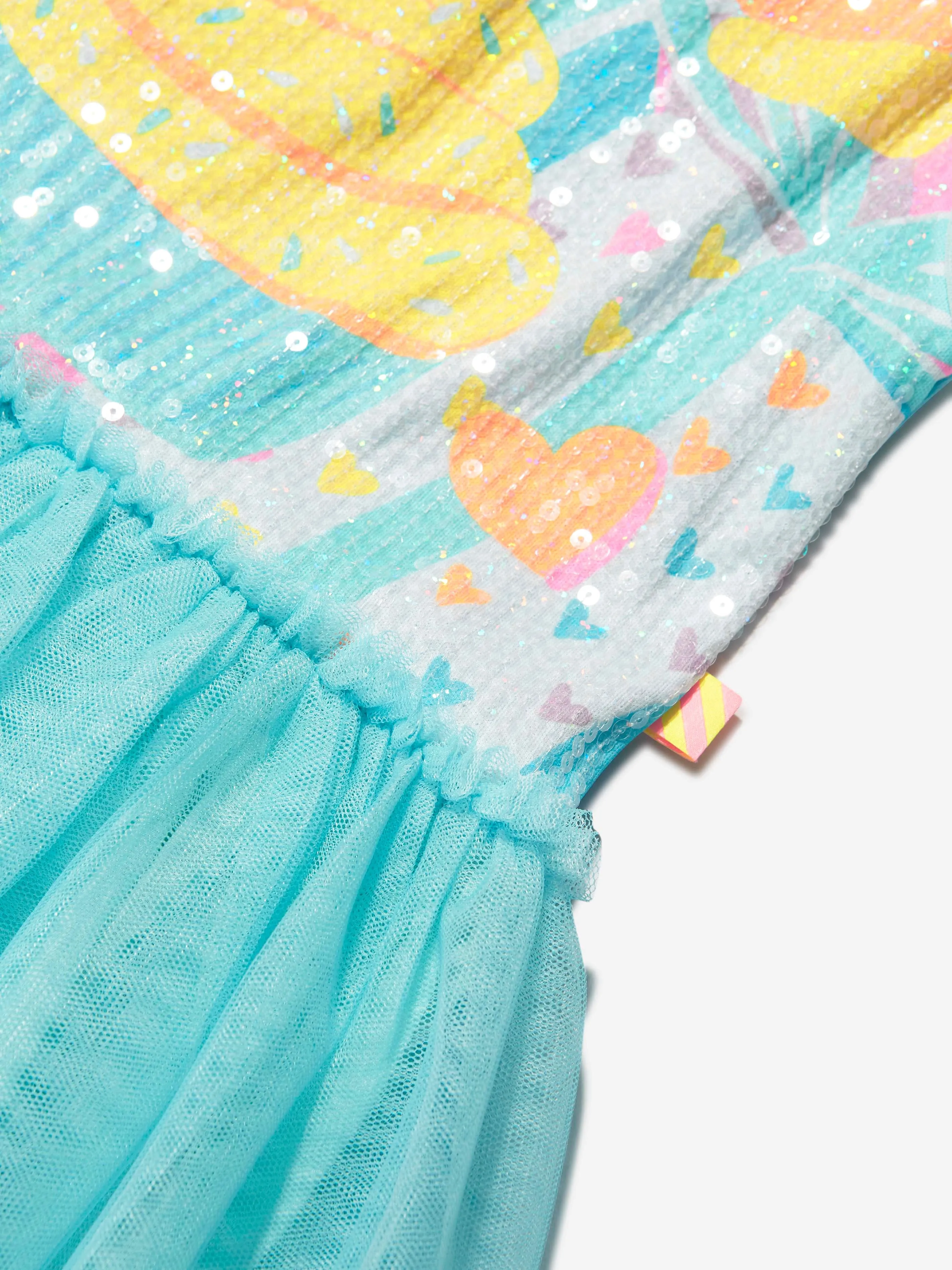 Billieblush Mädchenkleid mit Glitzerkrone in Blau