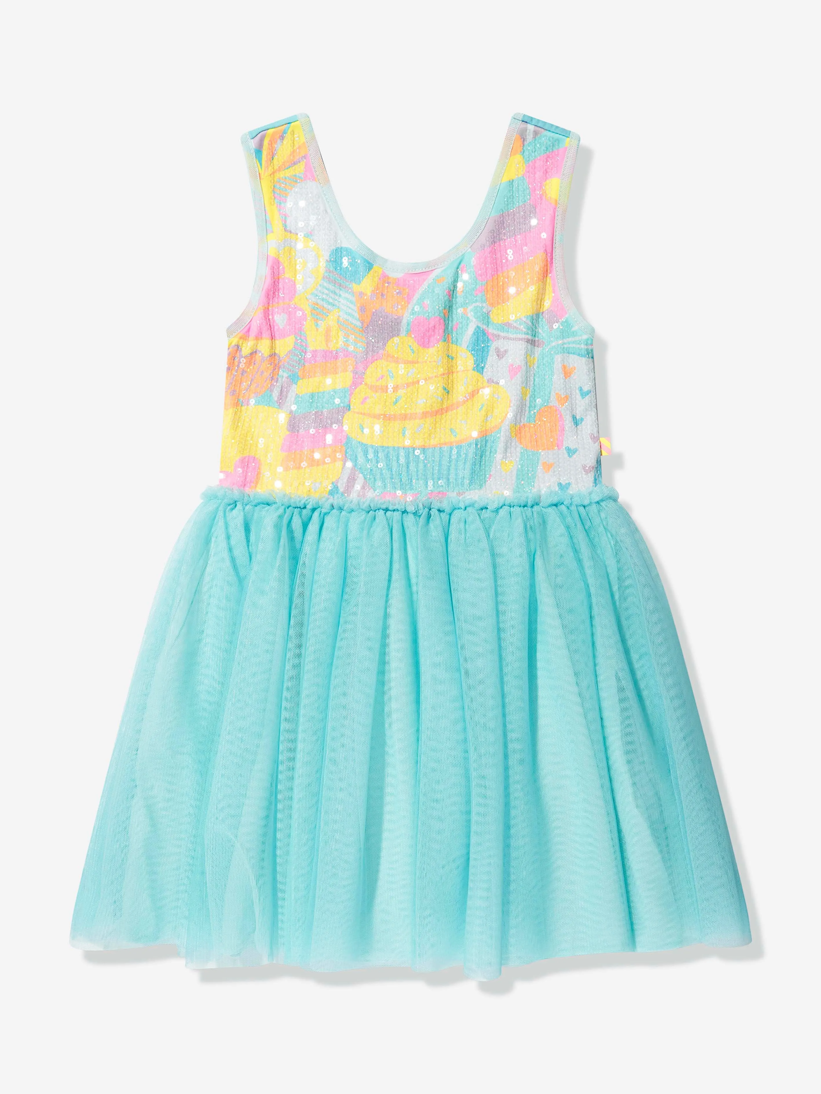 Billieblush Mädchenkleid mit Glitzerkrone in Blau