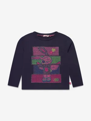 Billieblush Mädchen Langarm T-Shirt in Marineblau