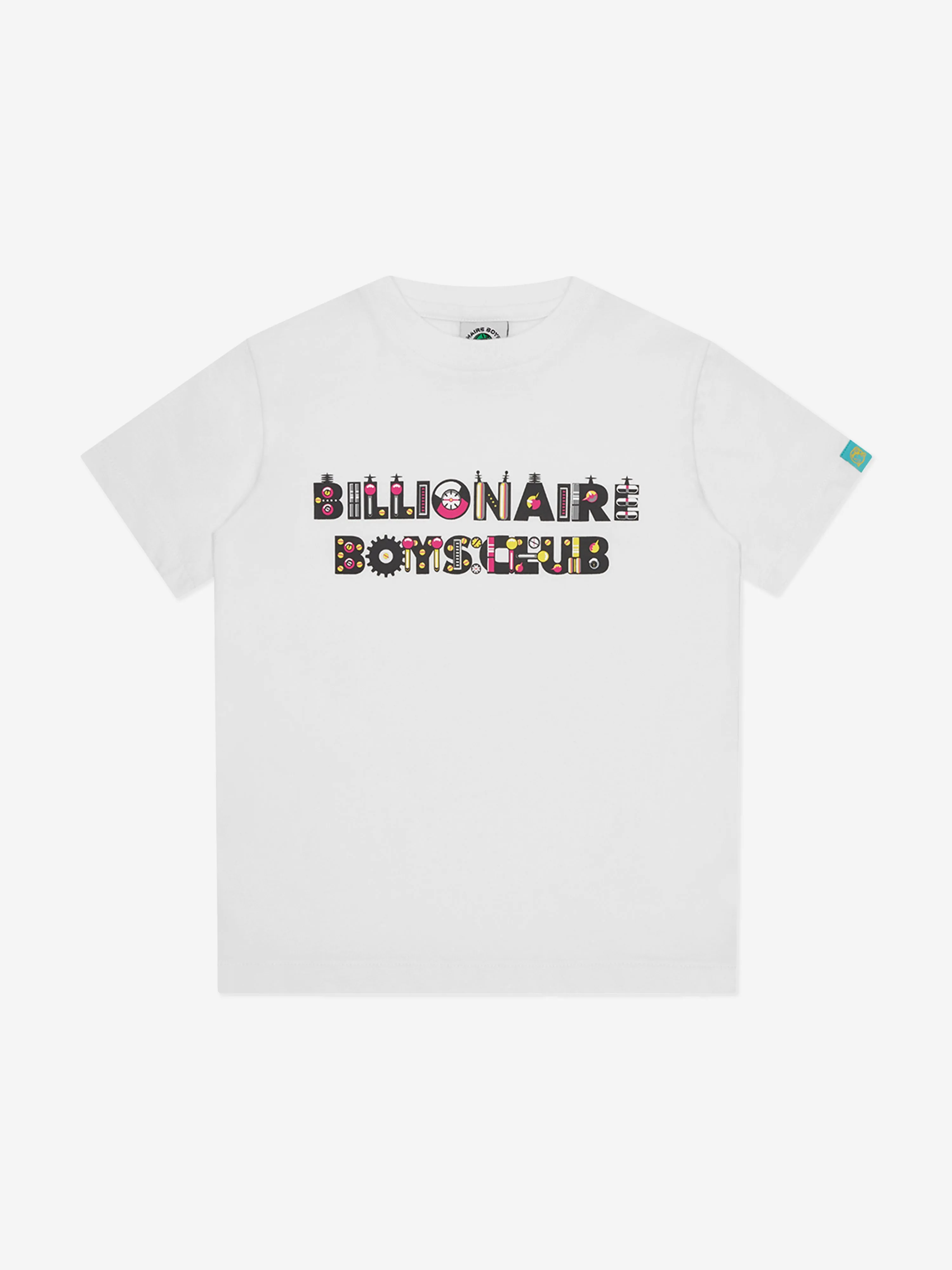 Billionaire Boys Club Kids Robot Text T-Shirt in Weiß