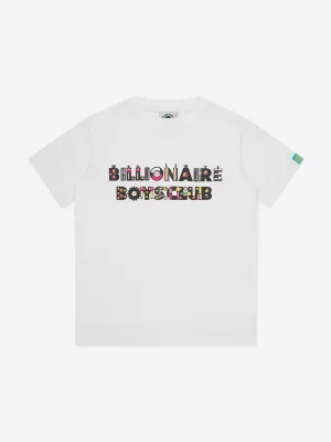 Billionaire Boys Club Kids Robot Text T-Shirt in Weiß