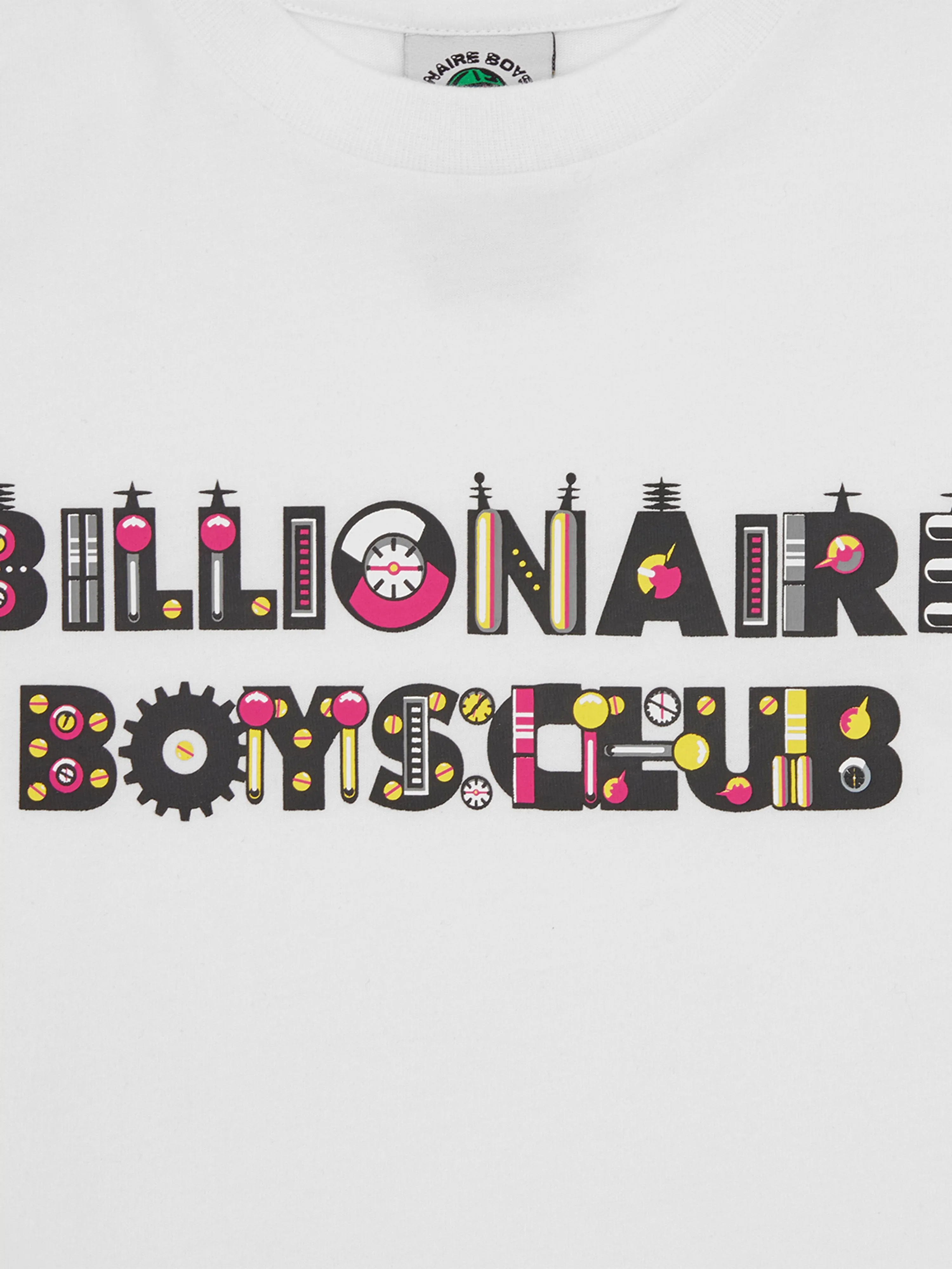 Billionaire Boys Club Kids Robot Text T-Shirt in Weiß
