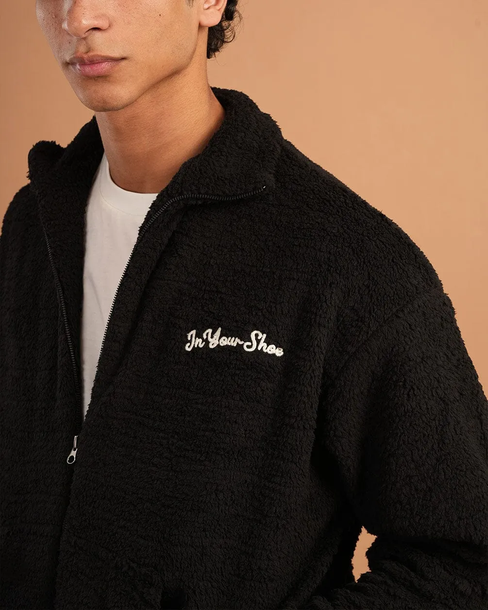 Schwarze Fliesjacke