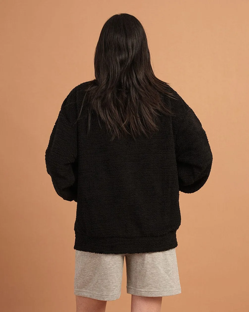 Schwarze Fliesjacke