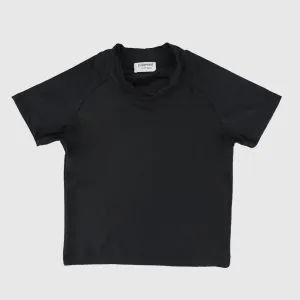 Schwarzes kurzärmeliges Rashguard-Shirt
