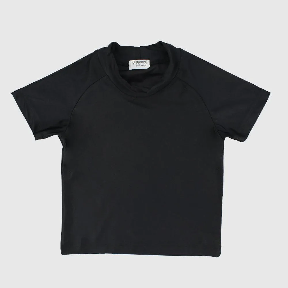 Schwarzes kurzärmeliges Rashguard-Shirt