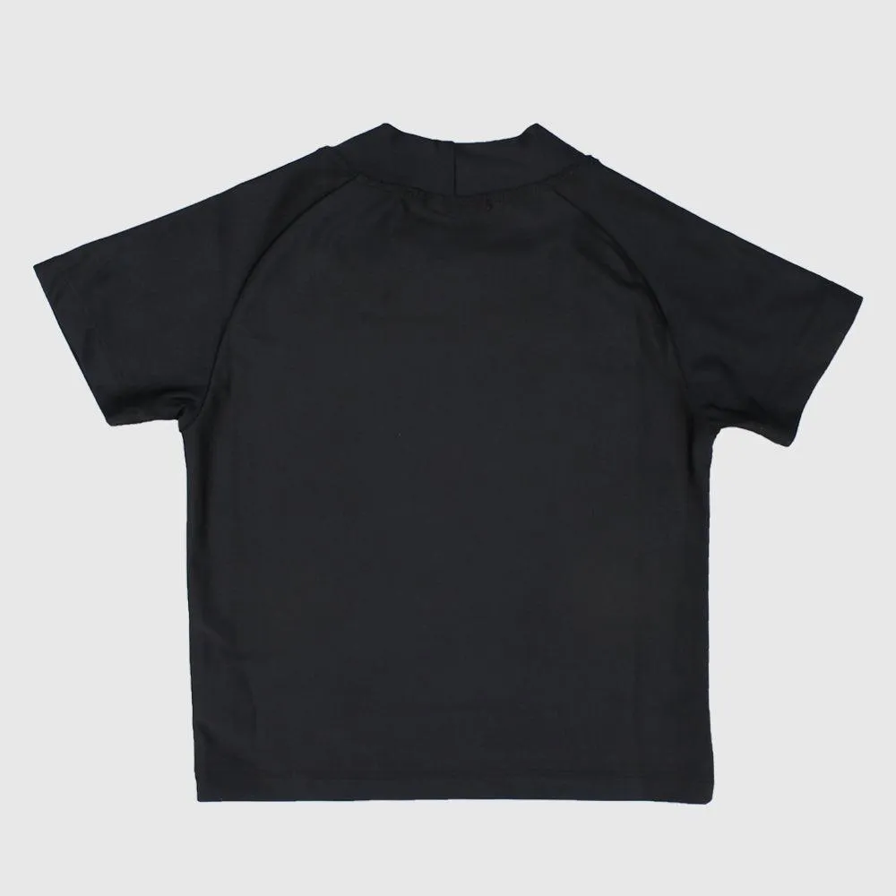 Schwarzes kurzärmeliges Rashguard-Shirt