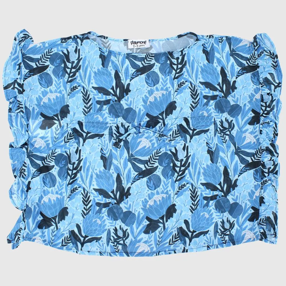 Blau Blumen Cache Badeanzug