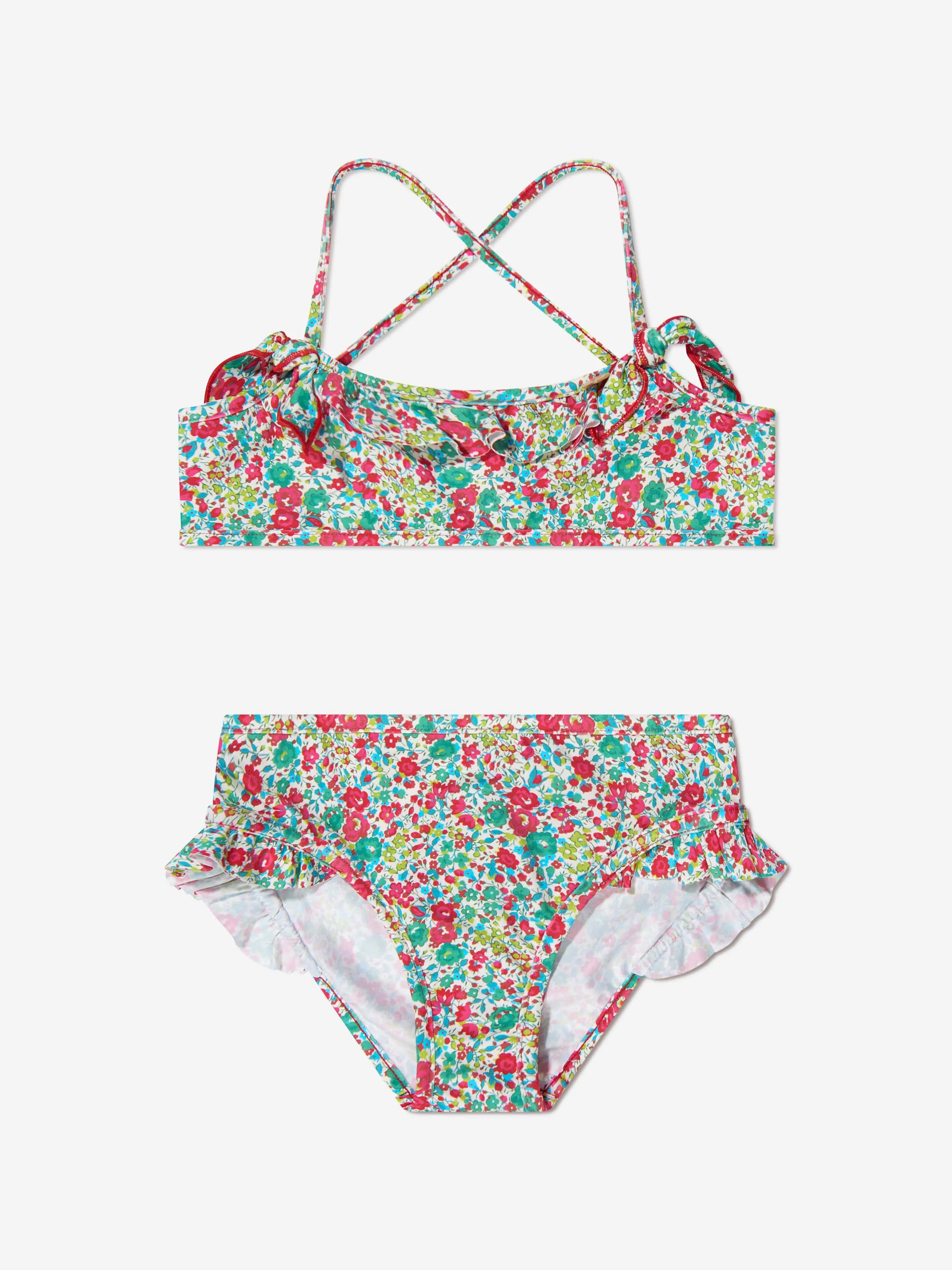 Bonpoint Mädchen Blumen-Abigael Bikini in Minzgrün