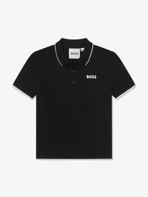 BOSS Baby Boys Logo Polo-Shirt in Schwarz