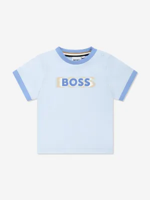 BOSS Baby Boys Logo Print T-Shirt in Marineblau
