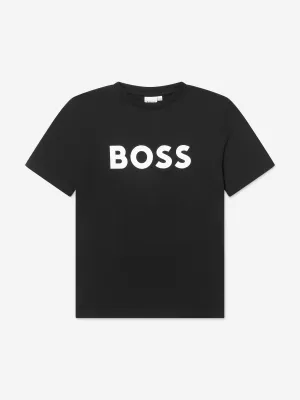 BOSS Boys Logo T-Shirt in Schwarz