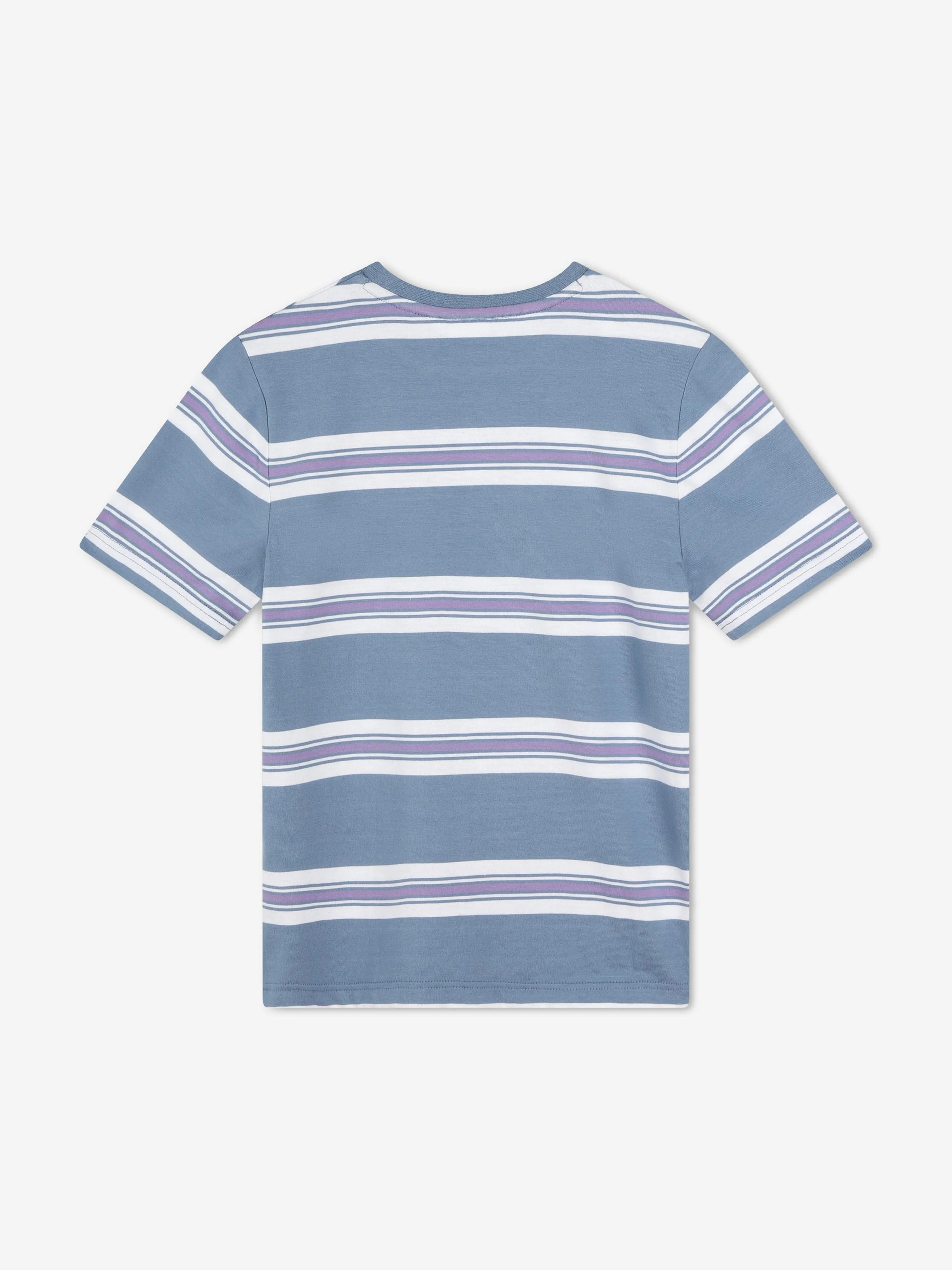 BOSS Boys Gestreiftes Logo T-Shirt in Grau